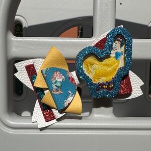 Snow White Glitter Hair Bow